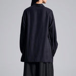 Retro Irregular Side Button Top Shirt