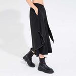 Women's High-waisted Loose Casual Faux Two-piece Pants