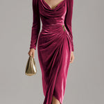 Elegant Velvet Midi Dress