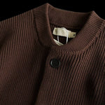 Heavyweight Cotton Crewneck Button Up Knitted Cardigan