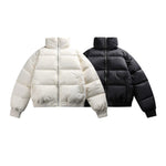 Stand-up Collar Solid Color Casual Cotton Jacket