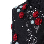 Sequined 3D Flower Stage Jacket