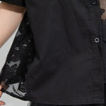 Women Irregular Lace Patchwork Loose Casual T-shirt