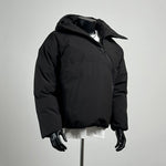 Diagonal Zipper Hooded Cotton-padded Jacket