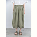 Women's Japanese Lightweight Pleated Hem Cropped Wide-leg Pants