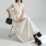 V-neck Ruffled Bud Shirt Dress