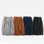 Retro Ice Silk Linen Over-the-Knee Pants