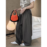 Women's High-waisted Pleated Belted Wide-leg Casual Trousers