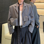 Three-dimensional Pocket Short Blazer