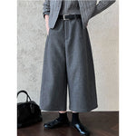 Cropped Loose Wide-leg Trousers