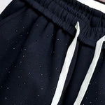 Starry Rhinestone Cuffed Sweatpants