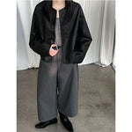Cropped Loose Wide-leg Trousers