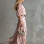 Retro Urban Style Pink Snake Print One-shoulder T-shirt And Wide-leg Pants Set