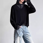 American Color-blocked Hooded T-shirts