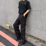 American Deconstructed Zippered Straight-leg Trousers