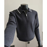 Half-zip Collar Pullover Knit Polo Shirt