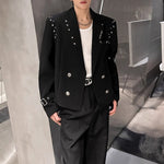 Studded Shoulder Padded Suit Jacket