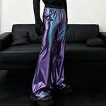 Elastic-waist Sequined Wide Leg Pants Stage Performance Party Trousers