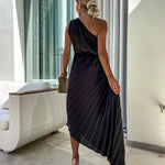 Eya™ | Elegant One-Shoulder Floral Maxi Dress