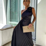 Eya™ | Elegant One-Shoulder Floral Maxi Dress