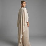 Sienna Wyndham | Cape Overlay Pleated Maxi Dress For Women