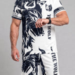 KZZ Men's Casual Breathable T-Shirt and Shorts
