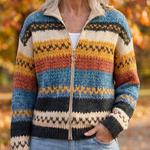 Yseult™ | Multicolor Zigzag Striped Cardigan