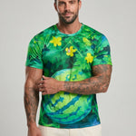 KZZ Printed Crew-Neck Short-Sleeve Top