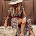 La Scintilla | Long Bohemian Dress with Gathered Waist