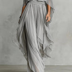 Amandine™ | Fluid Grey Set with Thin Strap Top and Lightweight Trousers