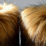 Faux raccoon fur mid-calf boots