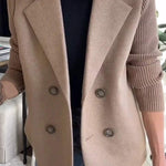 Lapel Button-Down Knit Sleeve Casual Jacket