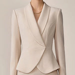 【24-hour shipping out】High-End Fashion Temperament Lapel Beige Suit