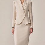 【24-hour shipping out】High-End Fashion Temperament Lapel Beige Suit