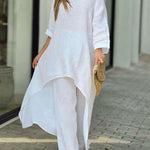 Fashionable Solid Color Two-piece Set