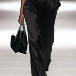 【24-hour shipping out】Elegant Off-the-shoulder Satin Long-sleeved Jumpsuit