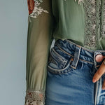 Sienna | Lace Trim Floral Blouse
