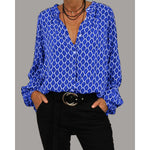 Vivienne | Geometric Print V-Neck Blouse
