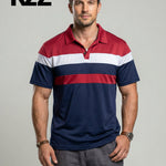 KZZ Men's Colorblock Short Sleeve Polo Shirt