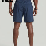 KZZ Men's Summer Letter Print Pocket Athletic Sports Shorts