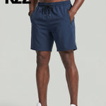 KZZ Men's Summer Letter Print Pocket Athletic Sports Shorts