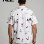 KZZ Men's Tropical Print Short Sleeve Shirt