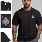 KZZ Men's Ace Of Spades Print Short Sleeve Tee