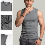 KZZ Solid-Color V-Neck Sleeveless Pullover Vest T-Shirt