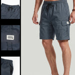 KZZ Men's Casual Solid-Color Cargo Shorts