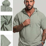 KZZ Trendy Half-Zip Short-Sleeve Top