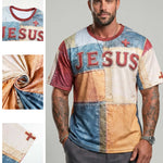 KZZ Paneled Printed Loose-Fit T-Shirt