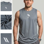KZZ Men's Solid-Color Mesh Tank Top