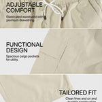 KZZ Men's Solid-Color Cargo Shorts with Flap Pockets