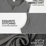 KZZ Solid-Color V-Neck Sleeveless Pullover Vest T-Shirt